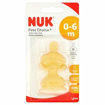 Nuk First Choice+ Latex Teats Size 1 Medium (2pk)